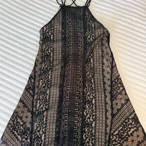 Abbeline Black Lace Strapless A-Line Dress